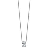 14k White Gold 4 carat Certified Lab Grown Diamond VS+ F+ Radiant Complete 18 inch Four Prong Pendant Necklace
